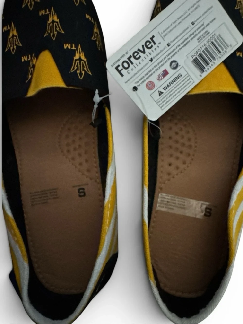 Arizona State Sun Devils Womens Stripe Canvas Slip On Shoe NWT Size Small SML